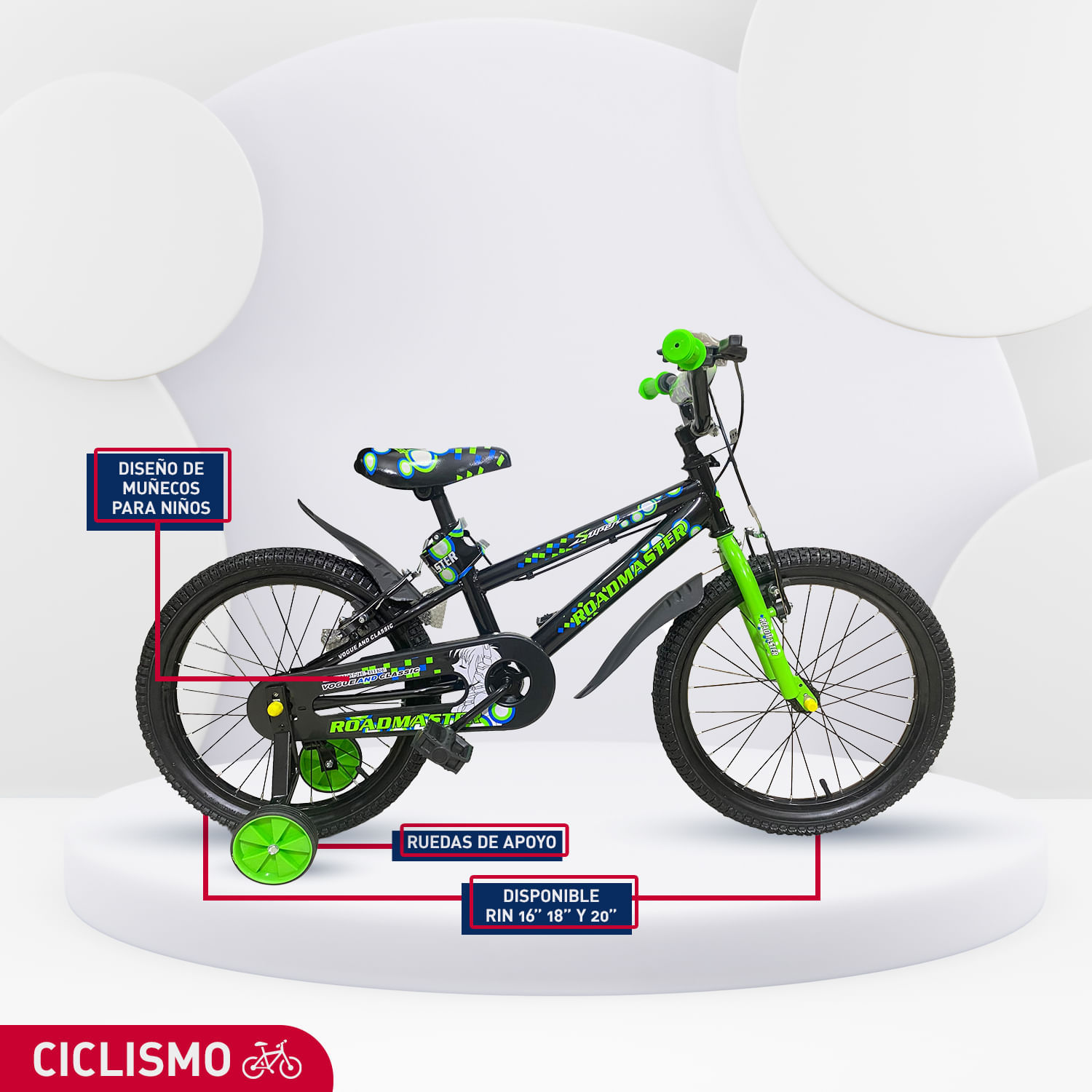Bicicleta Infantil Roadmaster Freno Pinza Puntos Colombia