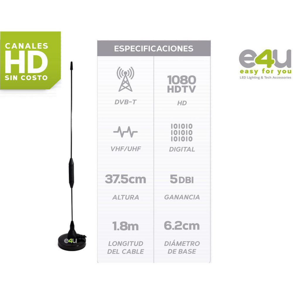 Antena digital para TV TDT E4U